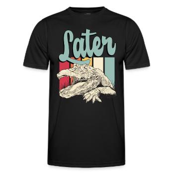 Alligator Hunting Later Retro Crocodile Hunting - Männer Funktions-T-Shirt - Schwarz - Vorne - AI Model Male 178 dark (178cm)