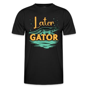 Alligator Hunting Later Gator Crocodile Hunting - Männer Funktions-T-Shirt - Schwarz - Vorne - AI Model Male 178 dark (178cm)