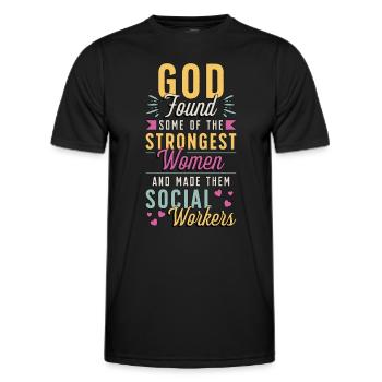 Service social Dieu a trouvé une partie du travail social - T-shirt sport Homme - noir - Devant - AI Model Male 178 dark (178cm)