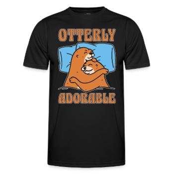 Otterly Adorable Animal Lovers Otter Breeding - Men's Functional T-Shirt - black - Front - AI Model Male 178 dark (178cm)