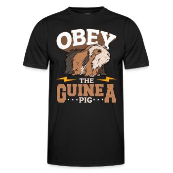 Cochon d’Inde Obéir à l’amoureux des animaux du cochon d’Inde Cavy - T-shirt sport Homme - noir - Devant - AI Model Male 178 dark (178cm)