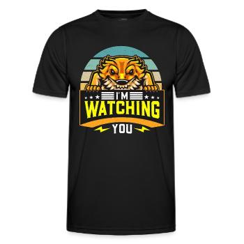 Bearded Dragon I'm Watching You Herpetology Lizard - Männer Funktions-T-Shirt - Schwarz - Vorne - AI Model Male 178 dark (178cm)