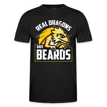 Bearded Dragon Real Dragons Have Beards Lizards - Männer Funktions-T-Shirt - Schwarz - Vorne - AI Model Male 178 dark (178cm)