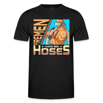 Chief Firefighter Firemen Have Big Hoses Fireman - Men's Functional T-Shirt - black - Front - AI Model Male 178 dark (178cm)