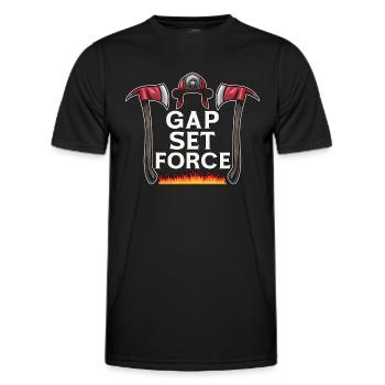 Chief Firefighter Gap Set Force Fire Department - Men's Functional T-Shirt - black - Front - AI Model Male 178 dark (178cm)