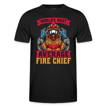 Chief Firefighter World's Most Average Fireman - Men's Functional T-Shirt - black - Front - AI Model Male 178 dark (178cm)