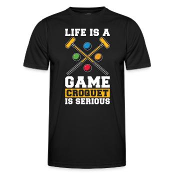 La vie de croquet est un jeu Le croquet est un maillet sérieux - T-shirt sport Homme - noir - Devant - AI Model Male 178 dark (178cm)