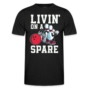 Alley Bowling Livin' On A Spare Bowling League - T-shirt sport Homme - noir - Devant - AI Model Male 178 dark (178cm)