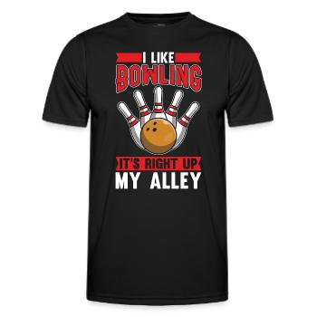 Bowling Alley I Like Bowling It's Right Ninepins - Men's Functional T-Shirt - black - Front - AI Model Male 178 dark (178cm)