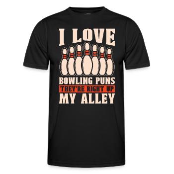 Bowling Alley J’adore les jeux de mots de bowling Ils sont neuf quilles - T-shirt sport Homme - noir - Devant - AI Model Male 178 dark (178cm)