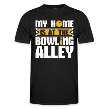 Bowling Alley Ma maison est à la ligue de bowling - T-shirt sport Homme - noir - Devant - AI Model Male 178 dark (178cm)