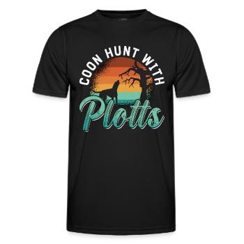 Coonhound Coon Hunt avec Plotts Treeing Walker - T-shirt sport Homme - noir - Devant - AI Model Male 178 dark (178cm)