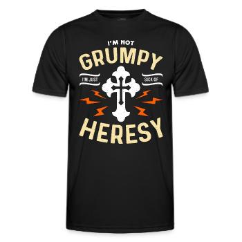 Theology I'm Not Grumpy I'm Theologian Theologist - Men's Functional T-Shirt - black - Front - AI Model Male 178 dark (178cm)