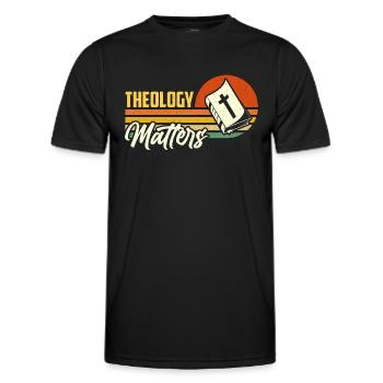Theology Matters Religious Theologian Theologist - Men's Functional T-Shirt - black - Front - AI Model Male 178 dark (178cm)