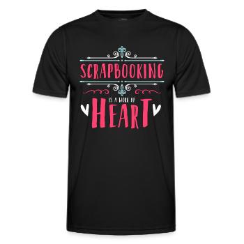 Scrapbooking Is A Work Of Heart Artwork Papercraft - Men's Functional T-Shirt - black - Front - AI Model Male 178 dark (178cm)