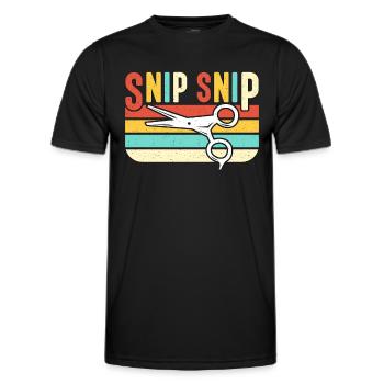 Hairstylist Snip Snip Retro Loves Haircut Scissors - Men's Functional T-Shirt - black - Front - AI Model Male 178 dark (178cm)