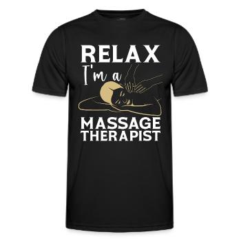 Massage Therapist Relax I'm A Massage Chiropractor - Men's Functional T-Shirt - black - Front - AI Model Male 178 dark (178cm)