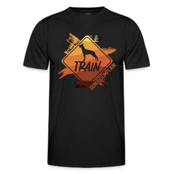 Train de dresseurs de chiens d’assistance Ne vous plaignez pas du propriétaire de chien - T-shirt sport Homme - noir - Devant - AI Model Male 178 dark (178cm)