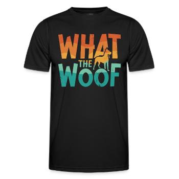 Dresseur de chiens d’assistance Qu’est-ce que le chien de thérapie Woof - T-shirt sport Homme - noir - Devant - AI Model Male 178 dark (178cm)