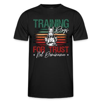 Formation de dresseur de chiens d’assistance pour le maître-chien de confiance - T-shirt sport Homme - noir - Devant - AI Model Male 178 dark (178cm)