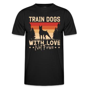 Dresseur de chiens d’assistance Former des chiens avec un propriétaire de chien d’amour - T-shirt sport Homme - noir - Devant - AI Model Male 178 dark (178cm)