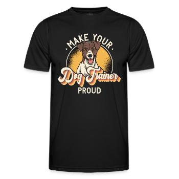 Dresseur de chiens d’assistance Faites de votre chien un amoureux de l’éducation canine - T-shirt sport Homme - noir - Devant - AI Model Male 178 dark (178cm)