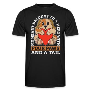 Dresseur de chiens d’assistance Mon cœur appartient au propriétaire de chien - T-shirt sport Homme - noir - Devant - AI Model Male 178 dark (178cm)