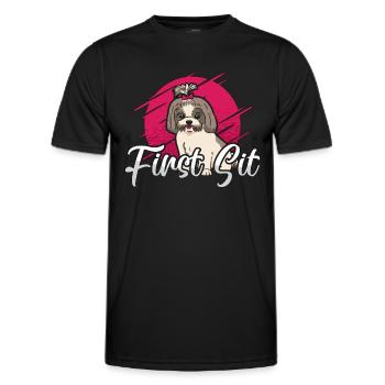 Dresseur de chiens d’assistance Premier entraîneur d’école pour animaux de compagnie assis - T-shirt sport Homme - noir - Devant - AI Model Male 178 dark (178cm)