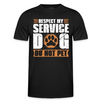 Chien d’assistance Respectez mon service Thérapie Amoureux des chiens - T-shirt sport Homme - noir - Devant - AI Model Male 178 dark (178cm)