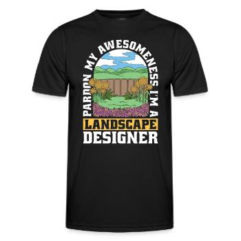 Landscaper Pardon My Awesomeness I'm A Lawn Mower - Men's Functional T-Shirt - black - Front - AI Model Male 178 dark (178cm)