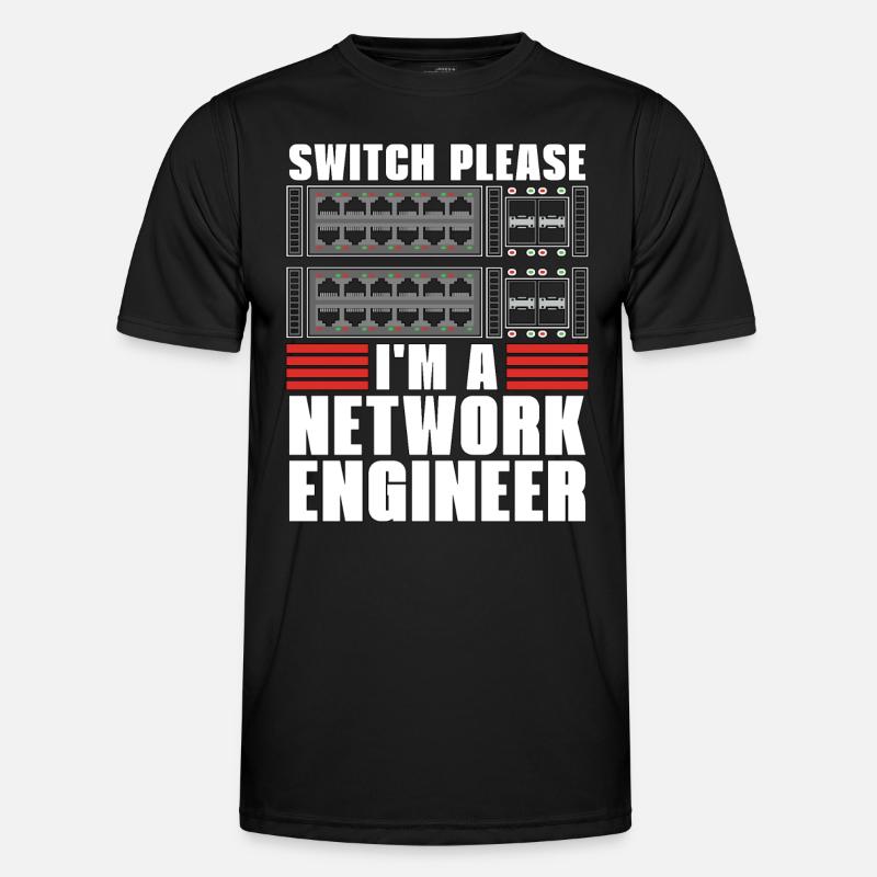 Network Engineer Switch Please I'm A Cybersecurity Männer Funktions-T-Shirt
