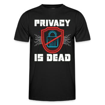Cybersecurity Privacy Is Dead Data Protection - Männer Funktions-T-Shirt - Schwarz - Vorne - AI Model Male 178 dark (178cm)