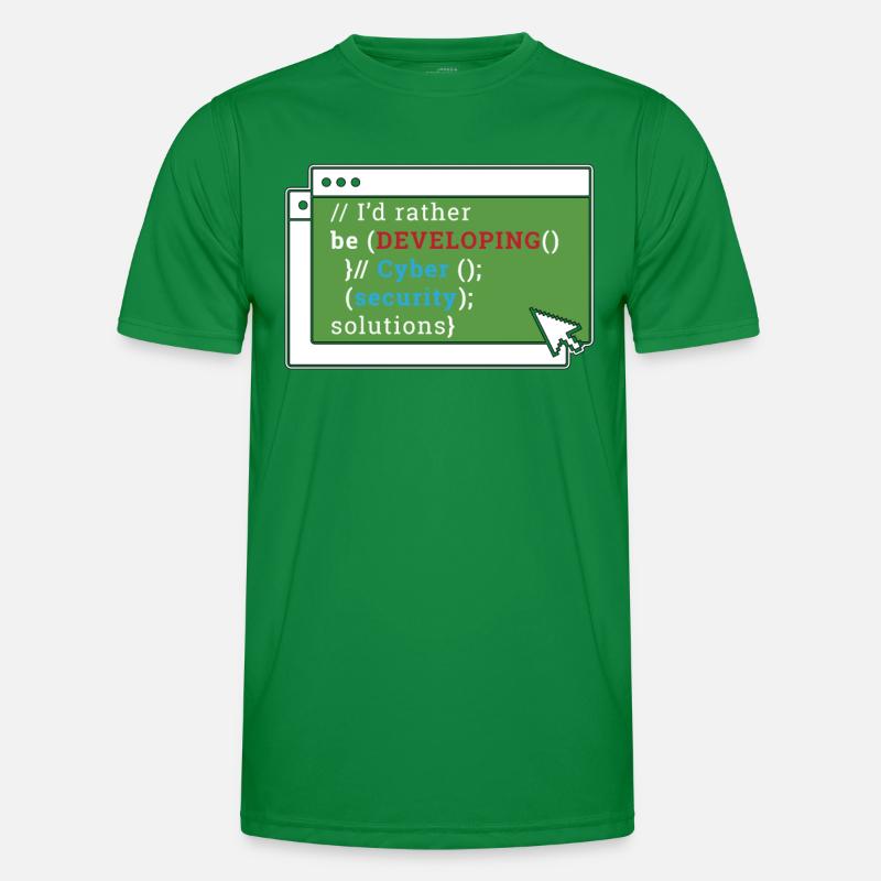 Cybersecurity I'd Rather Be Developing Programmer Männer Funktions-T-Shirt