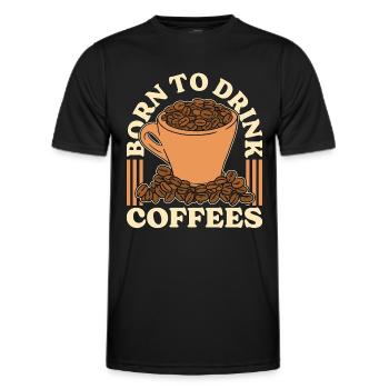 Espresso Born To Drink Cafés Cappuccino Latte - T-shirt sport Homme - noir - Devant - AI Model Male 178 dark (178cm)
