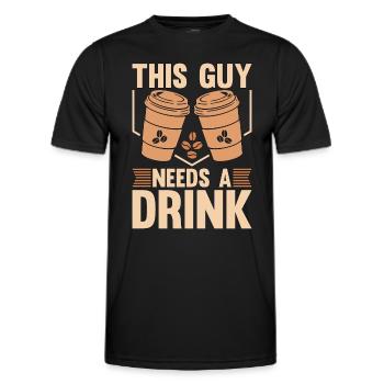 Espresso Ce gars a besoin d’une boisson Coffee Lover Latte - T-shirt sport Homme - noir - Devant - AI Model Male 178 dark (178cm)