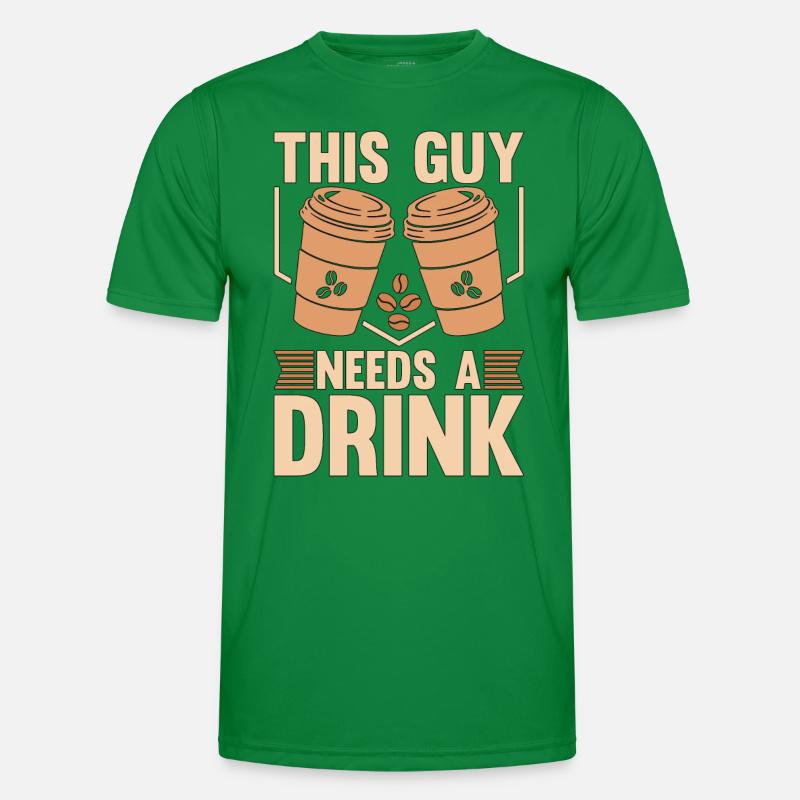 Espresso This Guy Needs A Drink Coffee Lover Latte Men's Functional T-Shirt