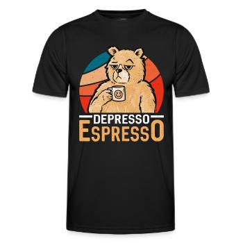 Espresso Depresso Espresso Buveur de café Latte - T-shirt sport Homme - noir - Devant - AI Model Male 178 dark (178cm)