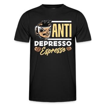 Espresso Anti Depresso Espresso Coffeeshop Latte - T-shirt sport Homme - noir - Devant - AI Model Male 178 dark (178cm)