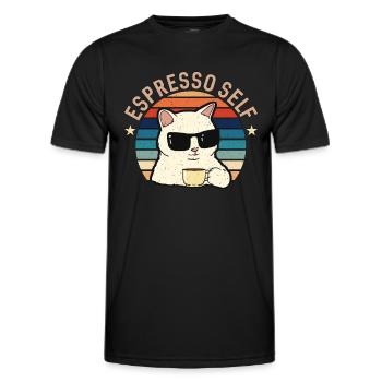 Espresso Self Loves Coffee Bean Barista Caféine - T-shirt sport Homme - noir - Devant - AI Model Male 178 dark (178cm)