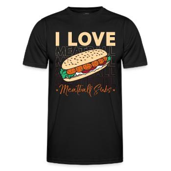 Meatballs I Love Meatball Subs Italian Foodies - Männer Funktions-T-Shirt - Schwarz - Vorne - AI Model Male 178 dark (178cm)
