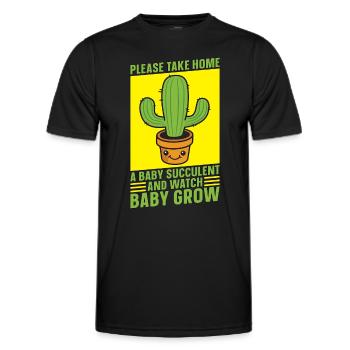 Succulente s’il vous plaît ramener à la maison une plante succulente bébé - T-shirt sport Homme - noir - Devant - AI Model Male 178 dark (178cm)
