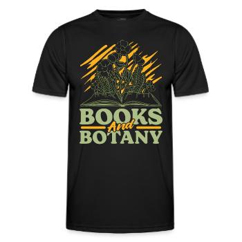 Books And Botany Botanical Garden Loves Planting - Men's Functional T-Shirt - black - Front - AI Model Male 178 dark (178cm)
