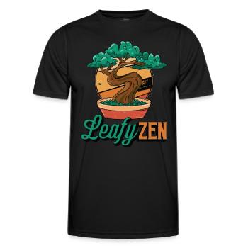 Bonsai Art Leafy Zen Japanese Culture Flower Pot - Männer Funktions-T-Shirt - Schwarz - Vorne - AI Model Male 178 dark (178cm)