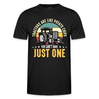 Harvester Tractors Are Like Potato Chips Farming - Men's Functional T-Shirt - black - Front - AI Model Male 178 dark (178cm)