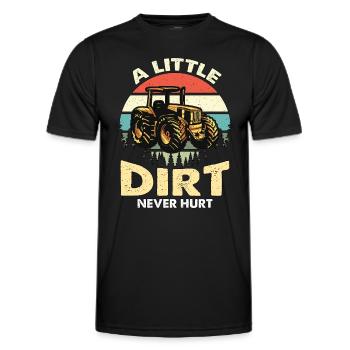 Harvester A Little Dirt Never Hurt Retro Farmer - Men's Functional T-Shirt - black - Front - AI Model Male 178 dark (178cm)