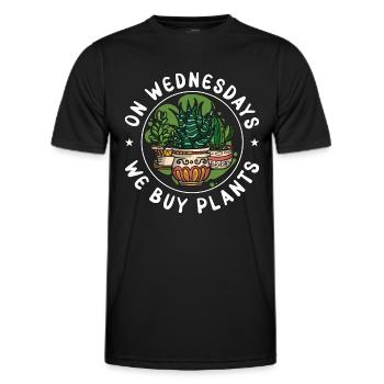 Houseplants On Wednesdays We Buy Plants Florist - Men's Functional T-Shirt - black - Front - AI Model Male 178 dark (178cm)