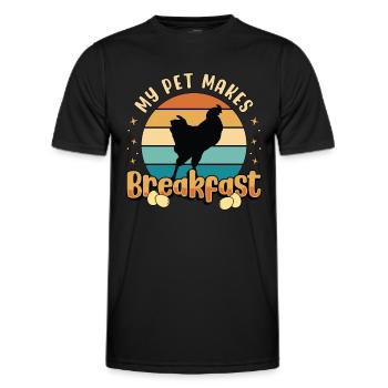Poultry Farmer My Pet Makes Breakfast Chicken Coop - Männer Funktions-T-Shirt - Schwarz - Vorne - AI Model Male 178 dark (178cm)