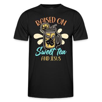 Thé sucré élevé sur du thé sucré et du pays du sud - T-shirt sport Homme - noir - Devant - AI Model Male 178 dark (178cm)
