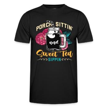 Thé sucré Porche assis et nourriture sucrée du Sud - T-shirt sport Homme - noir - Devant - AI Model Male 178 dark (178cm)