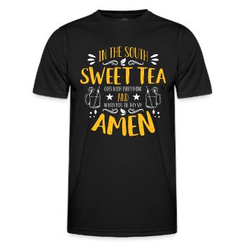 Thé sucré dans le sud Le thé sucré passe au thé à bulles - T-shirt sport Homme - noir - Devant - AI Model Male 178 dark (178cm)